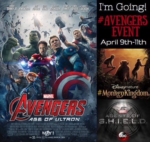 Entertainment | Movies | Join 25 bloggers for the #AvengersEvent in honor of Avengers Age of Ultron. Also get a peek at the Disneynature film Monkey Kingdom and the set of Marvel’s Agents of S.H.I.E.L.D. I can’t believe the talent we’ll be interviewing, especially the last two listed.