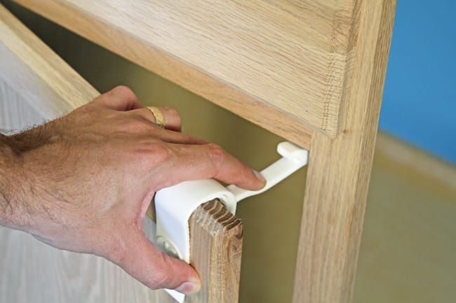 Children | Parents | The Rimiclip is a revolutionary child-safety latch for cabinets that needs no tools for installation and does not damage any surfaces. Check out the GoFundMe page to see how you can get a set to baby-proof your home.