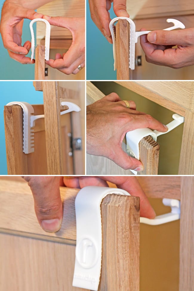 Children | Parents | The Rimiclip is a revolutionary child-safety latch for cabinets that needs no tools for installation and does not damage any surfaces. Check out the GoFundMe page to see how you can get a set to baby-proof your home.