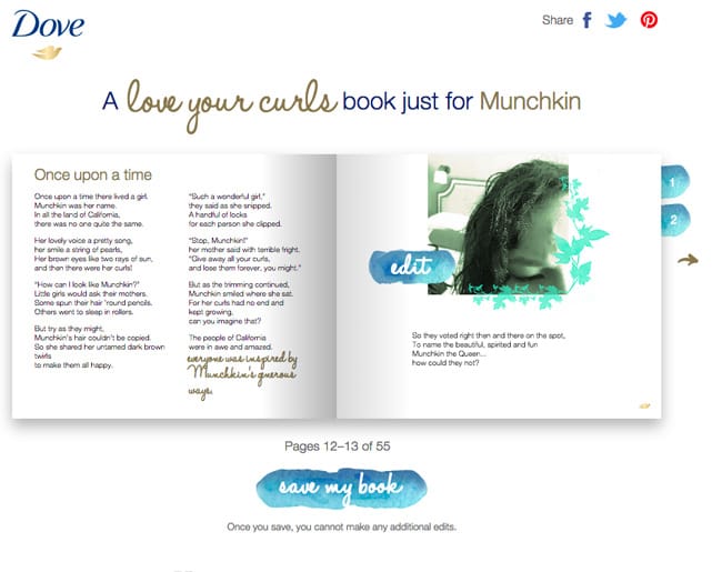 Beauty | Hair | Trying to teach my daughter to love her curls. See how the new Love Your Curls book from Dove Hair and the new product line helps. This is can even be a cute personalized gift for girls, tweens, teens, and women with curly hair.