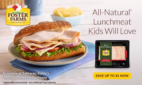 Food | Foster Farms All Natural Lunchmeat is tasty, gluten free, and has 35% less sodium for those tasty lunches or my daughter's Munchkin's Masterpiece Turkey Sandwich Recipe.