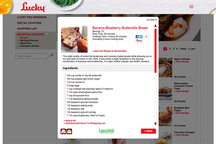 Technology | Shopping | The new Lucky You Rewards program from Lucky Supermarkets lets you earn points for grocery shopping, get digital coupons, make shopping lists, find recipes, and make meal plans. Use online or the mobile app.