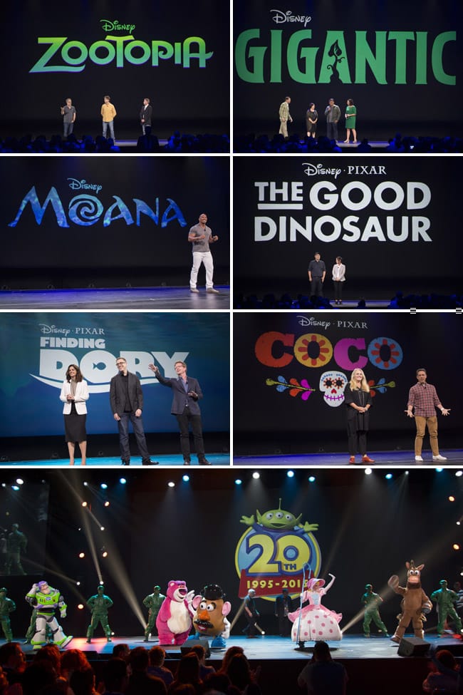Movies | The Walt Disney Animation Studios and Pixar announcements from John Lasseter at D23 Expo were drool-worthy. Find out about animated films Zootopia, Moana, The Good Dinosaur, Gigantic, Toy Story 4, and more.