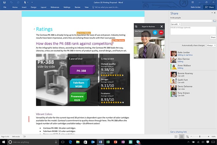 Technology | Microsoft Office 2016 is now out with new collaborative tools. Find out about the new features from during the San Francisco launch event. See real-time typing in Word 2016.