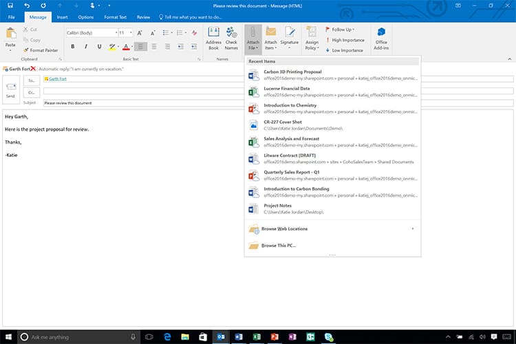 Technology | Microsoft Office 2016 is now out with new collaborative tools. Find out about the new features from during the San Francisco launch event. See recent documents in Outlook 2016.