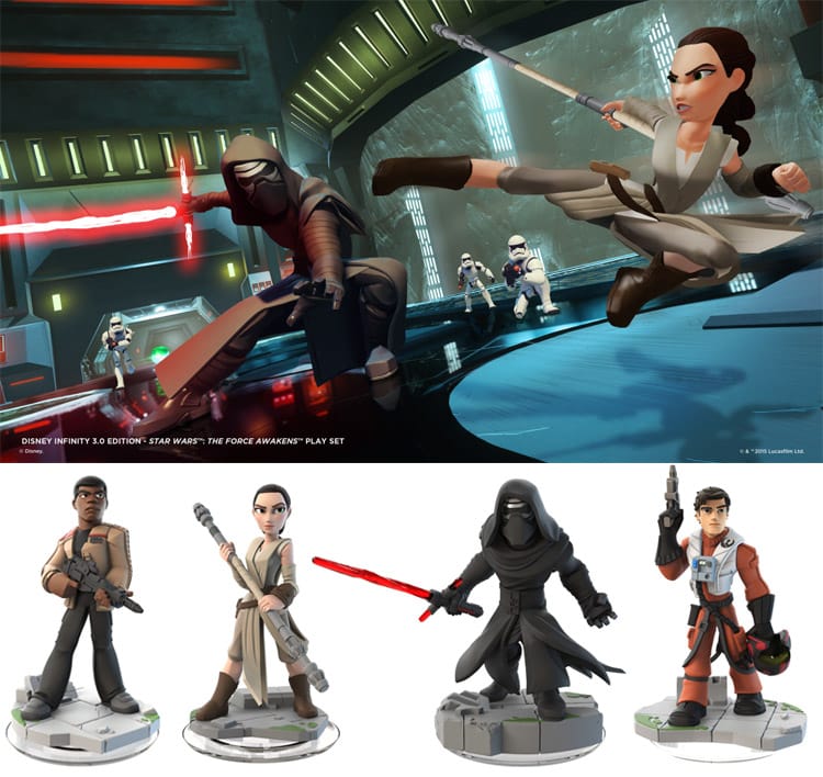 Technology | Video Games | Disney Infinity 3.0 wave four items are out featuring the Star Wars: The Force Awakens Play Set with Rey and Finn, as well as Poe Dameron and Kylo Ren. Check out each of the new offerings here!