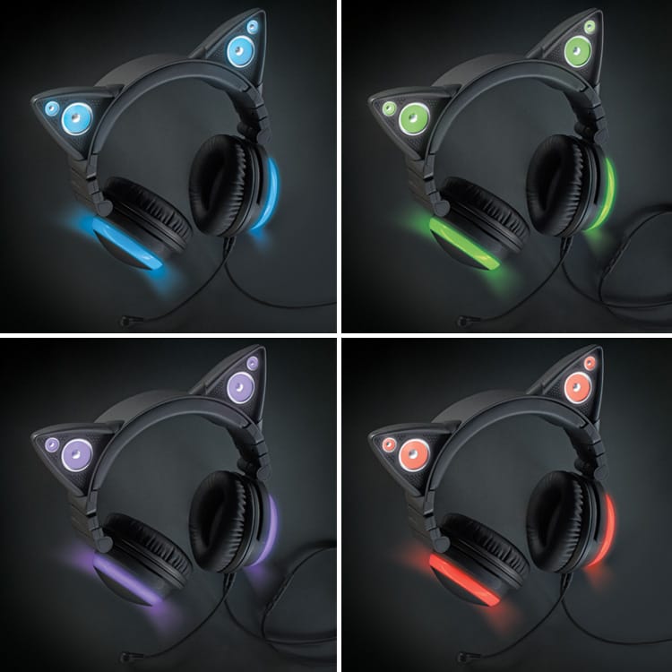 Looking for graduation gift ideas? Cat Ear Headphones from Brookstone are perfect for teens. See how the LED lights, cushioned cups, and external speakers work together for tons of fun.