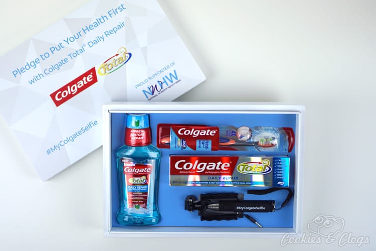 With National Women’s Health Week coming up, come take the pledge from Colgate with me to put our health first and post a #MyColgateSelfie photo! See how the Colgate Total Daily Repair toothpaste and mouthwash can help too!