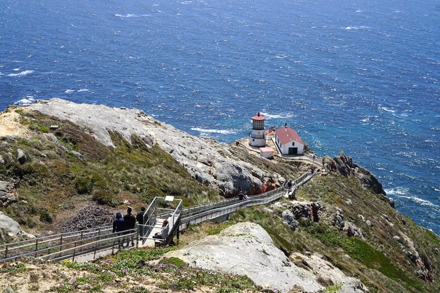 point-reyes-lighthouse-04 Cookies & Clogs | Want to take a family road trip to Point Reyes National Seashore in Point Reyes, CA? Here are several things to do with the kids including the Point Reyes Lighthouse. See what the climb down is like and if it's worth the trek. Overview from observation deck