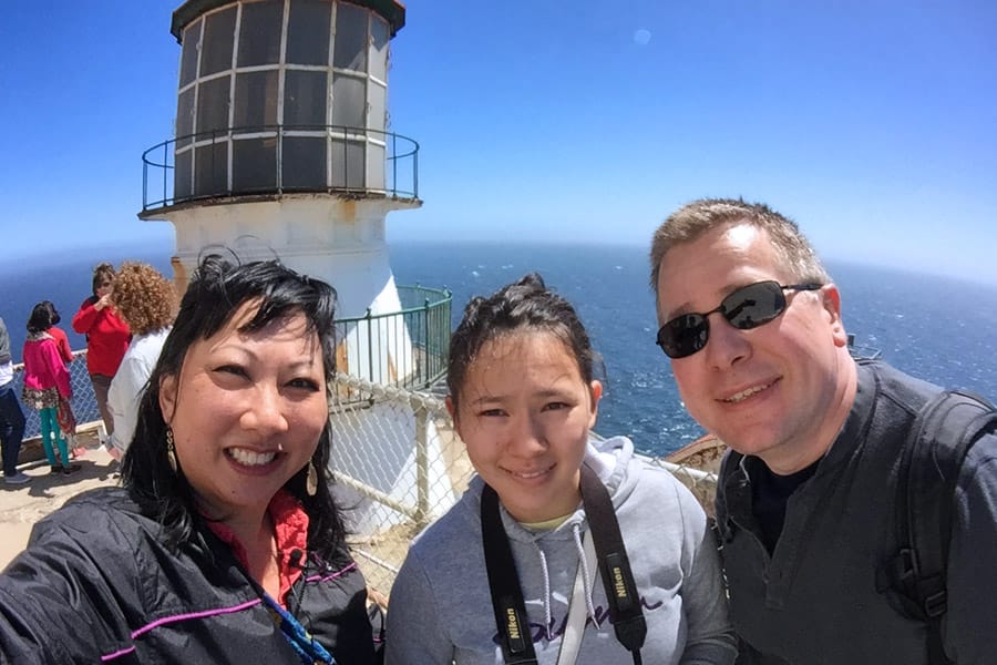 Cookies & Clogs | Want to take a family road trip to Point Reyes National Seashore in Point Reyes, CA? Here are several things to do with the kids including the Point Reyes Lighthouse. See what the climb down is like and if it's worth the trek. Family selfie