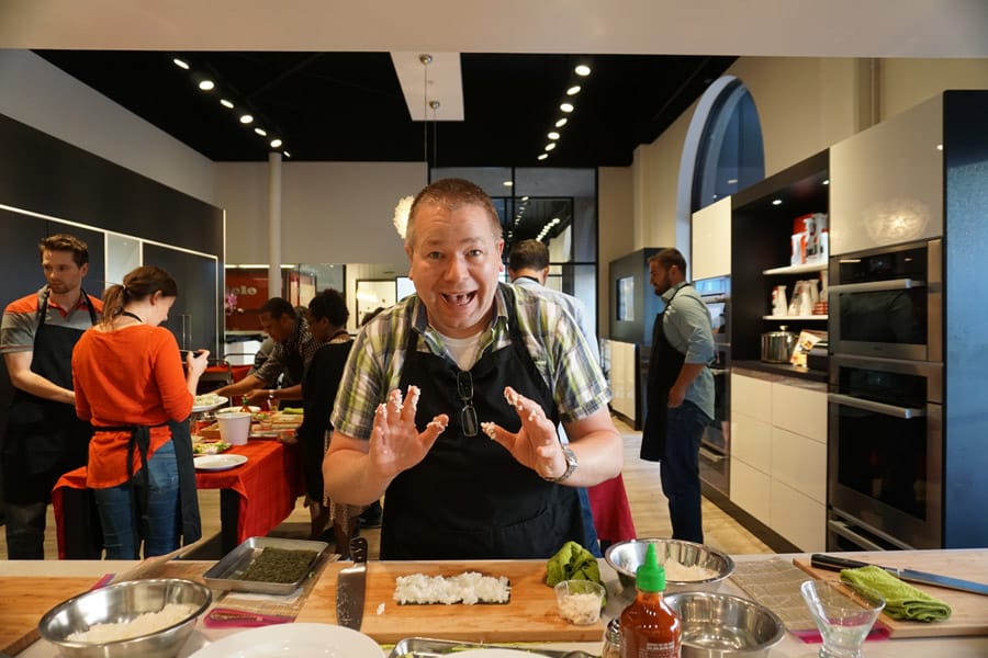 Cookies & Clogs | Travel | Hotels | During the J-POP Summit 2016 event with Mazda, my family and I were able to explore Japantown in San Francisco, CA and some of the Japanese culture. We were able to learn how to make sushi like California Rolls and Rainbow Rolls from Chef Kaz at the Miele Experience Center.