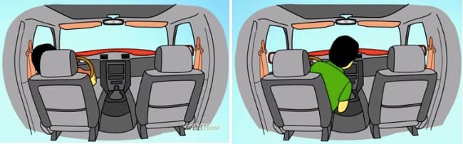 How to adjust your side-view mirrors to avoid blind spots infographic #Cars