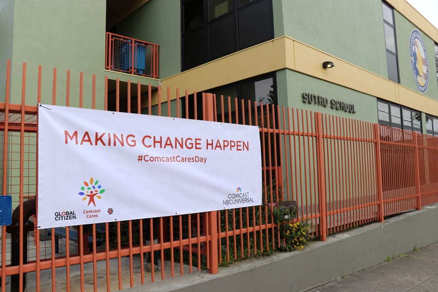 Cookies & Clogs | 2017 Comcast Cares Day at Sutro Elementary in San Francisco, CA + interview with David L. Cohen. Local community project also brings attention to Asian Pacific American Heritage Month.