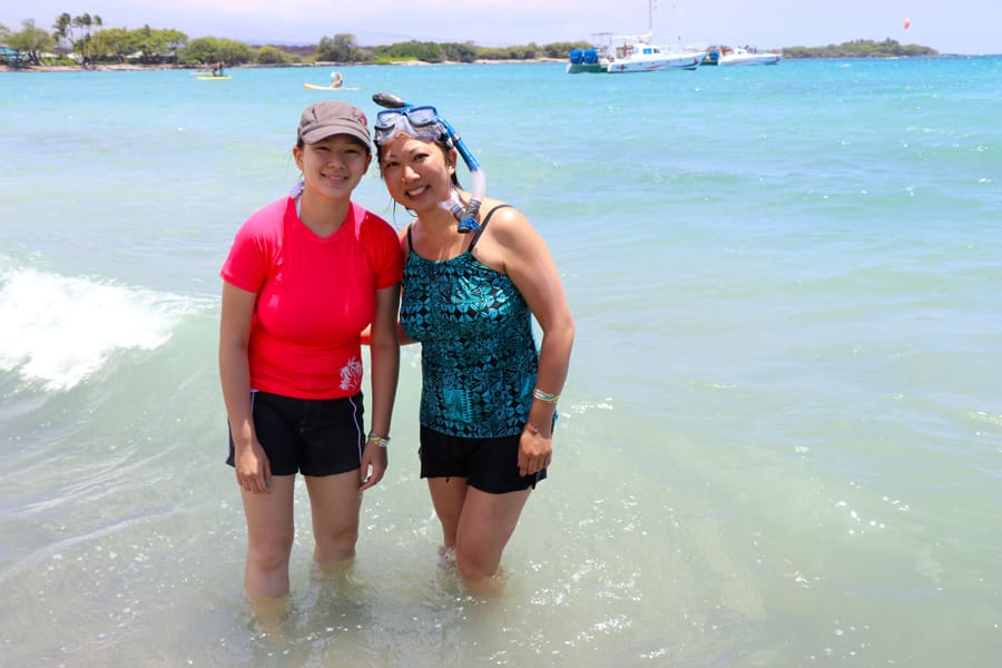 Cookies & Clogs | Oceans Sports Aloha Days offer 4 hours of unlimited water sports beach equipment including kayaks, standup paddleboards, snorkel gear, and rides on the glass bottom boat. One of the many things to do on the Big Island of Hawaii with kids.
