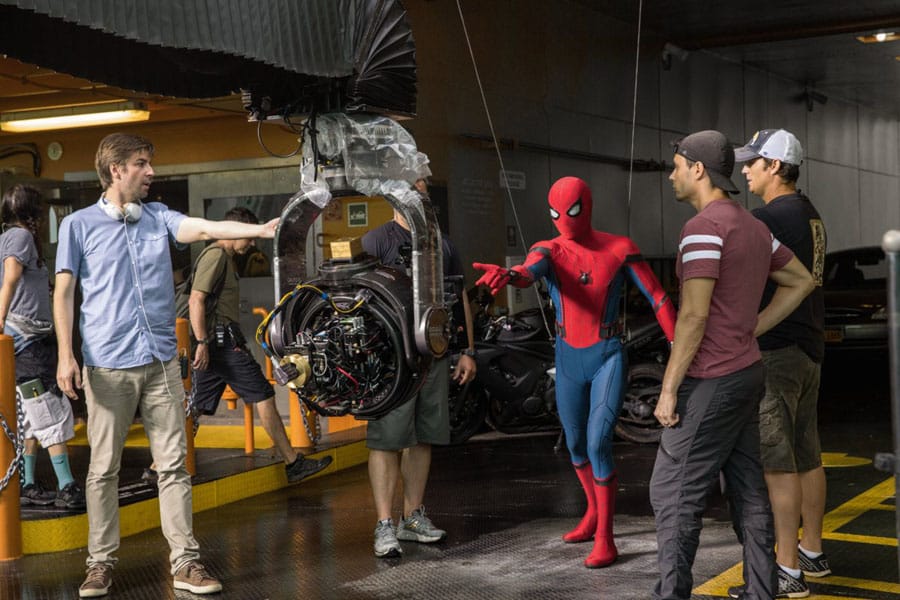 Cookies & Clogs | Exclusive Marvel Spider-Man Homecoming Interview with Tom Holland and Jacob Batalon&nbsp;during set visit in Atlanta, GA. Director Jon Watts with cast and crew on the set of Columbia Pictures' SPIDER-MAN: HOMECOMING.