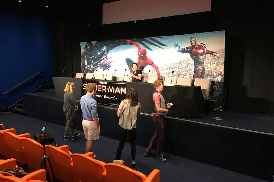spider-man-junket-04 Cookies & Clogs | First-hand footage from Marvel's Spider-Man Homecoming Press Junket / Conference in New York, NY at the Whitby Hotel on June 25, 2017 with Tom Holland, Robert Downey Jr., Michael Keaton, Zendaya, Kevin Feige, Jon Watts, and more.