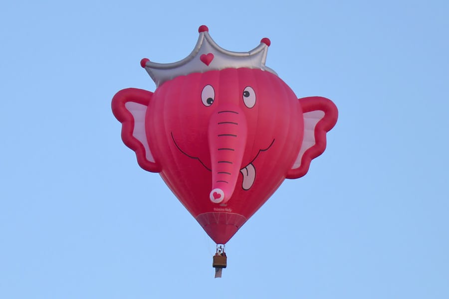 2017 Albuquerque International Balloon Fiesta in New Mexico Special Shapes Rodeo Pink Elephant