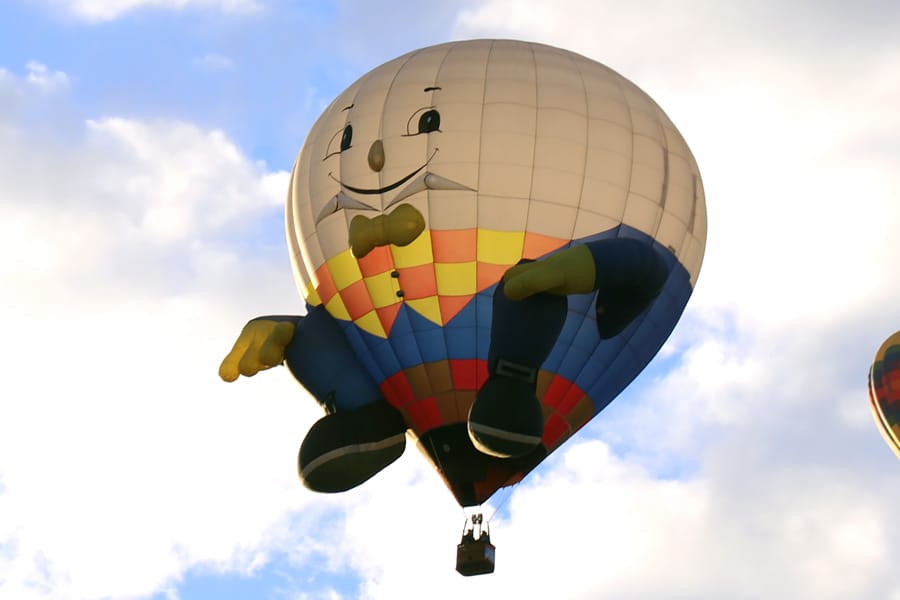 2017 Albuquerque International Balloon Fiesta in New Mexico Special Shapes Rodeo Humpty Dumpty