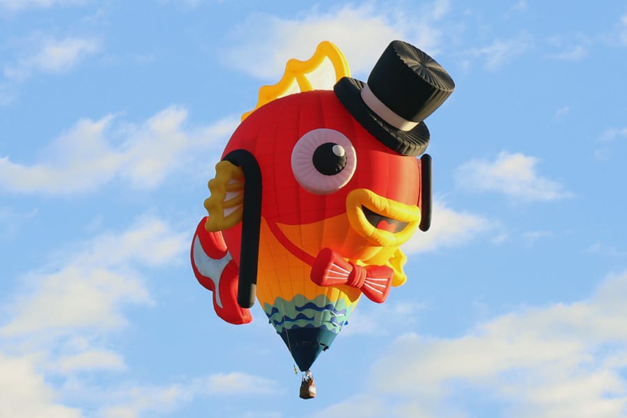 2017 Albuquerque International Balloon Fiesta in New Mexico Special Shapes Rodeo Tuxedo Fish