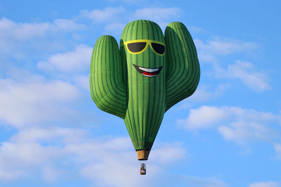 2017 Albuquerque International Balloon Fiesta in New Mexico Special Shapes Rodeo Cactus