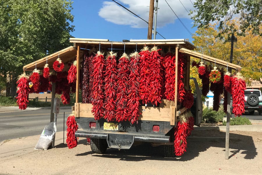 New Mexico to Colorado Family Road Trip in the 2017 Nissan Rogue Sport Santa Fe Chile peppers truck