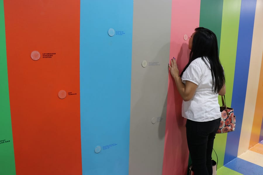 Color Factory in San Francisco, CA. Scratch and sniff wall
