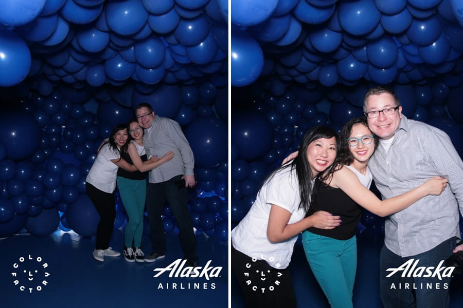 Color Factory in San Francisco, CA. Blue room with balloons