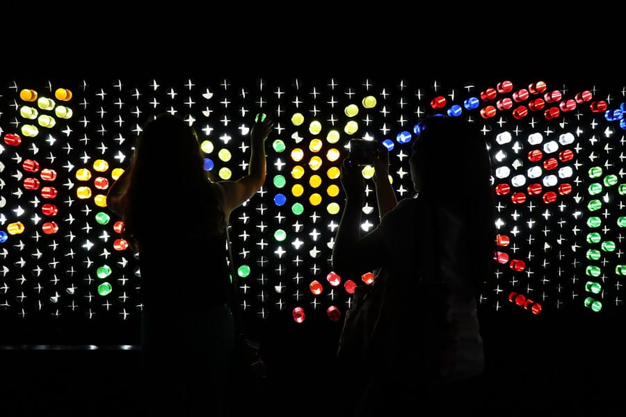 Color Factory in San Francisco, CA. Wall size lite brite