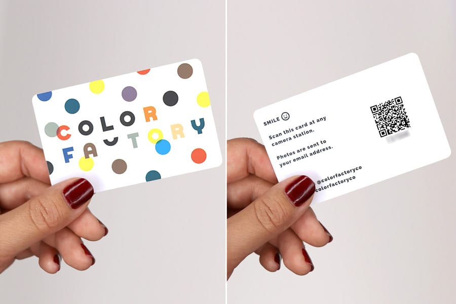 Color Factory in San Francisco, CA. Photo station card