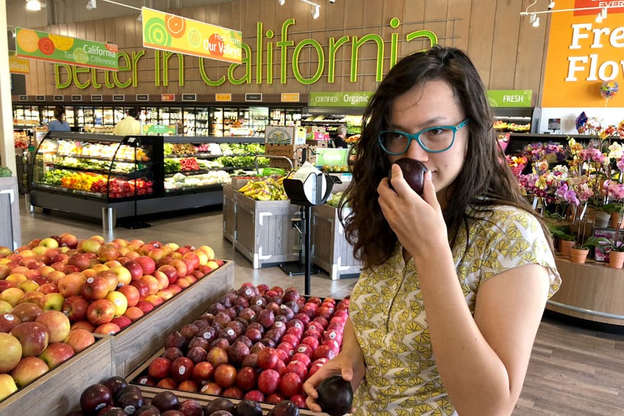 Back to School Grocery List and School Lunch Ideas. Teen shopping at Lucky Supermarket with optional ClickClick online grocery shopping and curbside delivery.