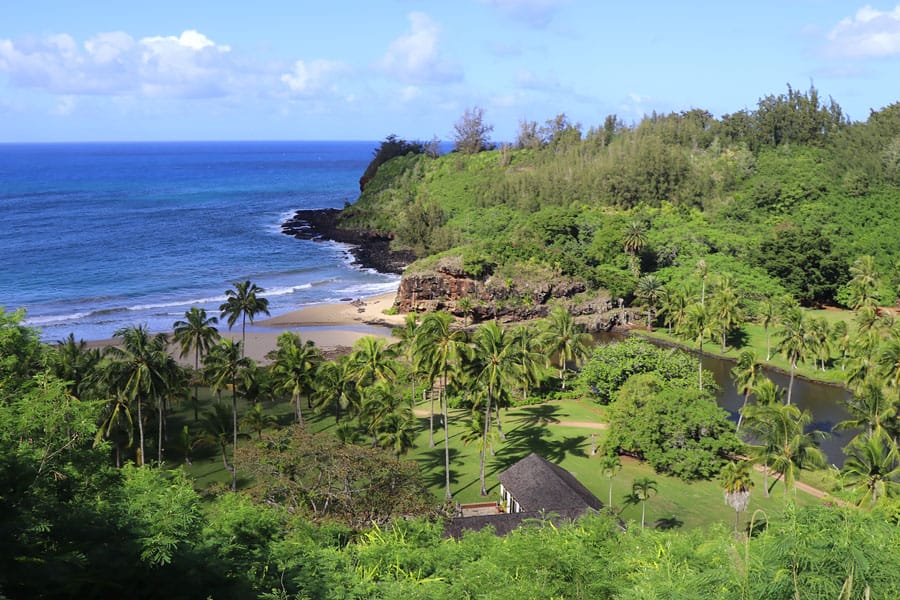Taking the Allerton Garden Tour in Lawai Valley on the South Shore. 1 of 3 National Tropical Botanical Gardens in Kauai Hawaii. Lawa'i Beach