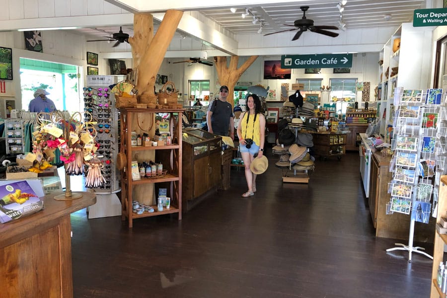 Taking the Allerton Garden Tour in Lawai Valley on the South Shore. 1 of 3 National Tropical Botanical Gardens in Kauai Hawaii. Gift shop
