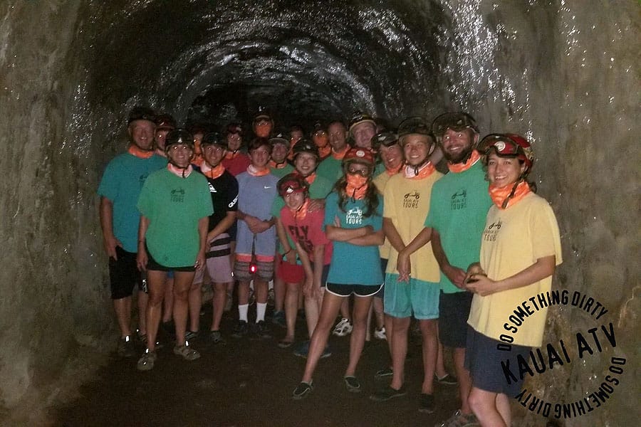 Kauai ATV Waterfall tour with family / teens in Ohana Bug in Kauai Hawaii 1942 World War II Bunker