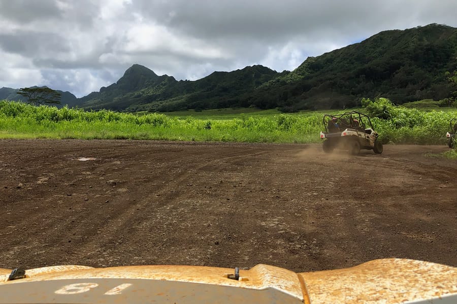 Kauai ATV Waterfall tour with family / teens in Ohana Bug in Kauai Hawaii