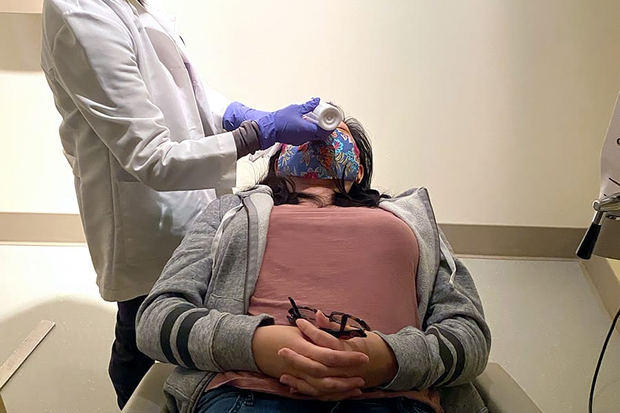 Treated at the opthamologist for chemical burns in both eyes