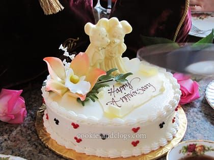Custom anniversary cake gift idea — Walt Disney World Special Order with tea at the Grand Floridian Resort