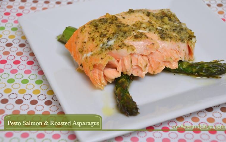 Baked Pesto Salmon and Roasted Asparagus Recipe