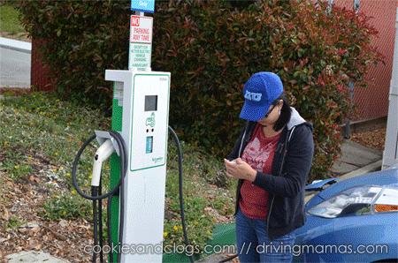 How to charge a plug-in electric vehicle (EV) animated gif featuring a 2014 Chevy Volt
