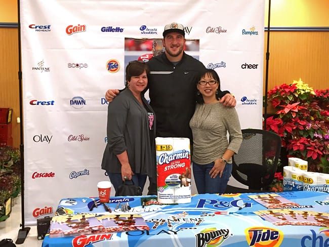 Joe Staley of the 49ers at Lucky Supermarket in San Bruno, CA for P&G