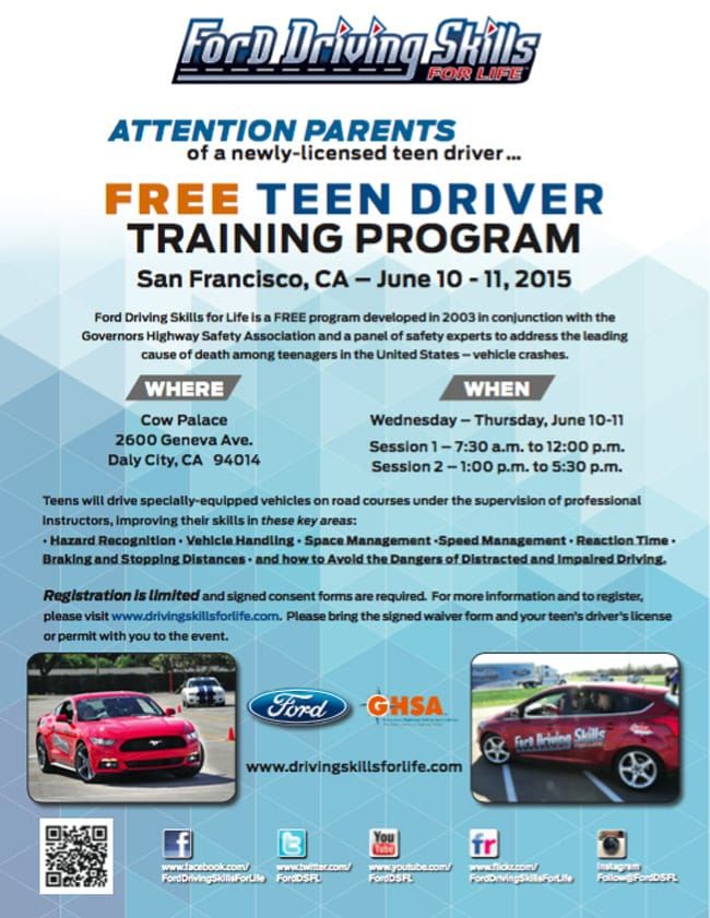 Cars | Driving | Take advantage of the FREE Ford Driving Skills program coming to the San Francisco Bay Area. Let your teen d