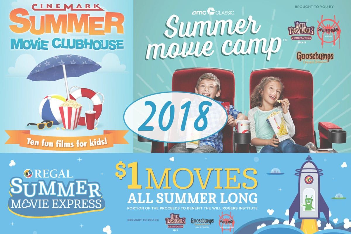 2018 Summer Movie Deals — Cinemark Summer Movie Clubhouse, Regal Summer Movie Express, AMC Summer Movie Camp
