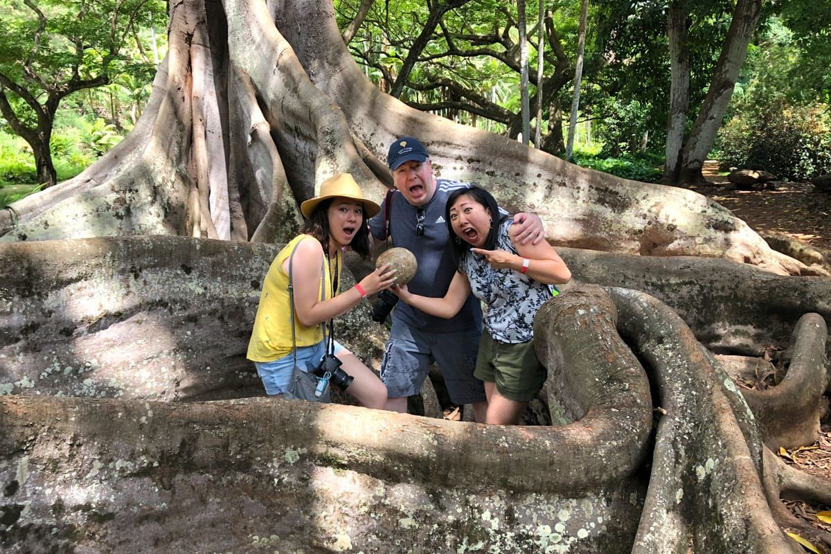 Taking the Allerton Garden Tour in Lawai Valley on the South Shore. 1 of 3 National Tropical Botanical Gardens in Kauai Hawai