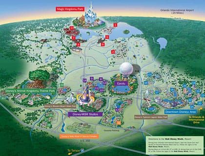 Walt Disney World in Orlando, Florida map (2011)