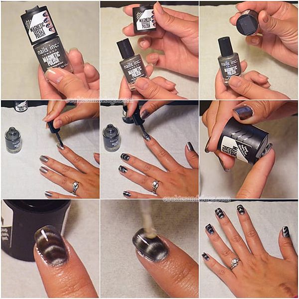 Step by Step Photo Tutorial of How to Apply Magnetic Nail Polish