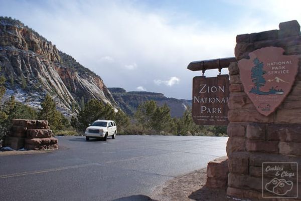 Zion National Park entrance in Utah