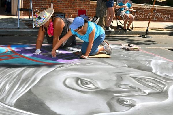 Palo Alto Festival of the Arts + Sidewalk Chalk Art + Easy DIY Decoupage Ideas: mounting photo on wood #diy #crafts #morenorc