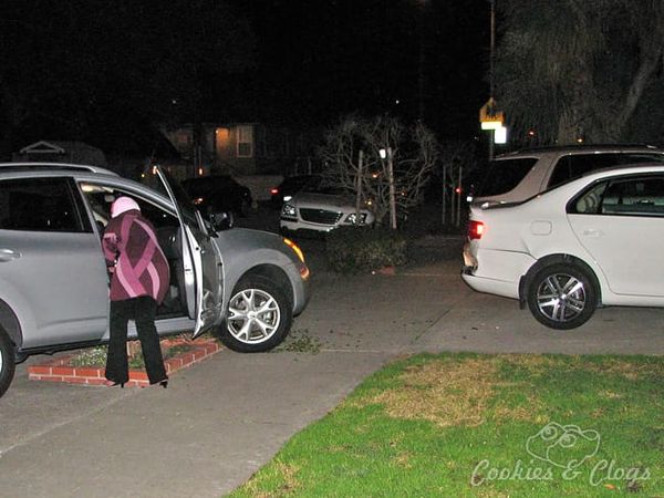 Auto accident with student driver and parked car