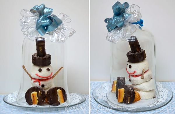 Ice Skating Snowman Edible Winter Centerpiece with Hostess
