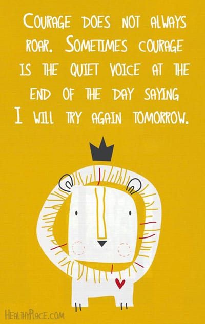 Positive Quote about Life: Courage to try again tomorrow Motivational Monday Photo Quote