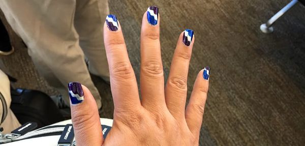 DIY Nail Art | If you want to do something a little different, try using tape to create easy designs. Here are 7 easy steps t